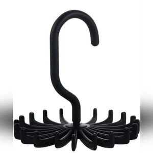 2 Rotaing Hanger Holds 20 Necklace Scarf Tie Storage Rack Organizer Black